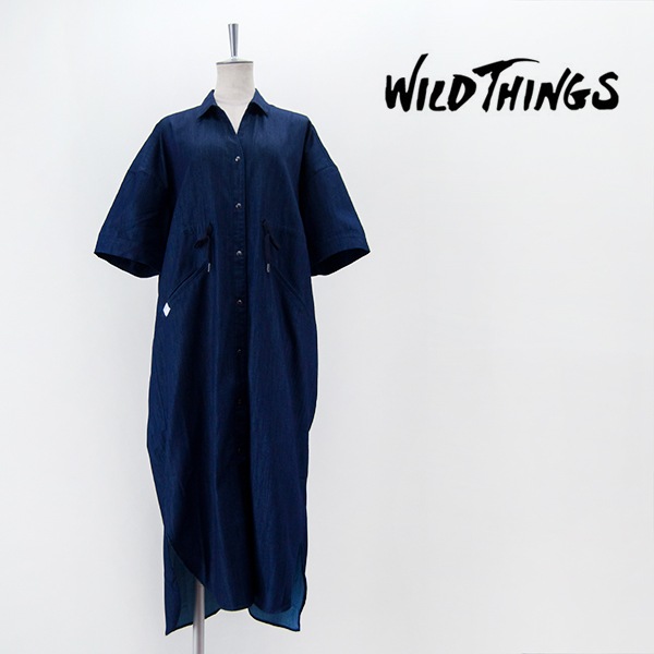 【SOLDOUT】WILD THINGS ワイルドシングス レディース デニムワンピース［WTL24010KB］【2024SS】