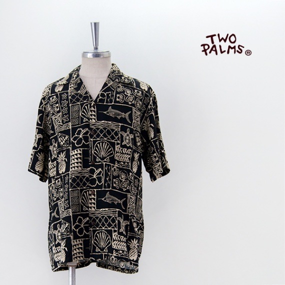 【SOLDOUT】TWO PALMS トゥーパームス メンズ レーヨンハワイアンシャツ MARINE［501R-4-4S］【2024SS】