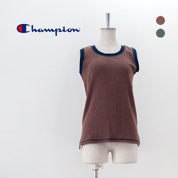 【SOLDOUT】Champion チャンピオン レディース ウィメンズ ボーダースリーブレスシャツ［CW-Z323］【2024SS】