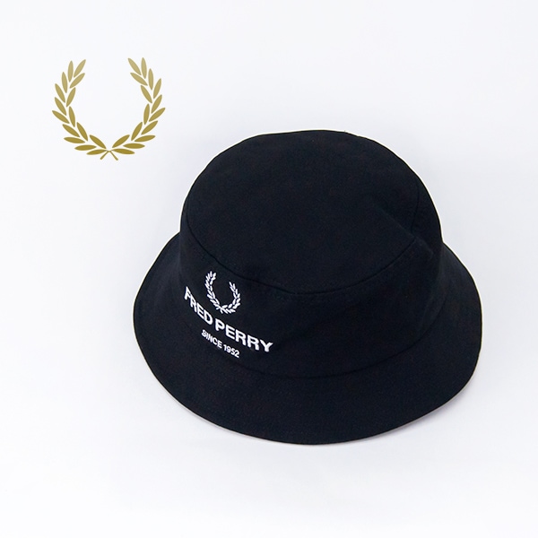 【SOLDOUT】FRED PERRY フレッドペリー コットンキャンバス ブランディッド バケットハット［HW8668］【BASIC】