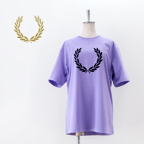 FRED PERRY フレッドペリー レディース フロッキーローレルリースTシャツ［G8108］【2024FW】