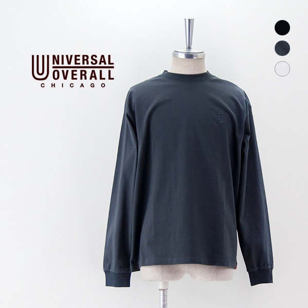 UNIVERSAL OVERALL ユニバーサルオーバーオール メンズ エンブロイダリーロングスリーブTシャツ［U2233210-A］【2024FW】
