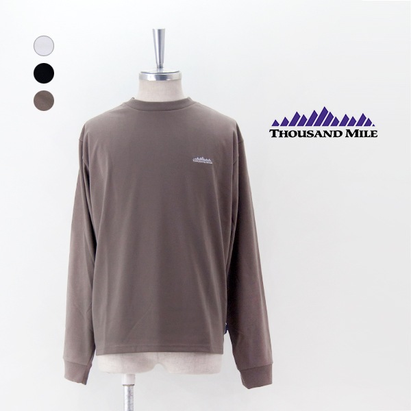 【SOLDOUT】THOUSAND MILE サウザウンドマイル メンズ ワンポイントロゴ刺繍 ロングスリーブTシャツ［TM242TC00270］【2024FW】