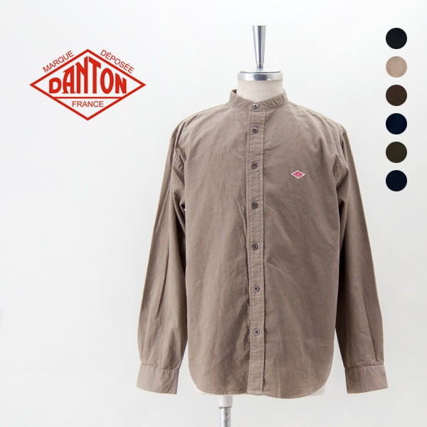 DANTON ダントン メンズ コーデュロイ バンドカラーシャツ［DT