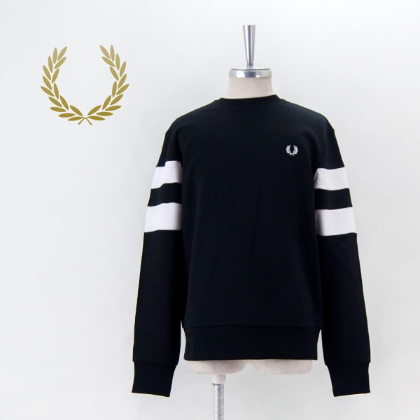 【SOLDOUT】FRED PERRY フレッドペリー メンズ ティップドスリーブ クルースウェット［M5544］【2024FW】