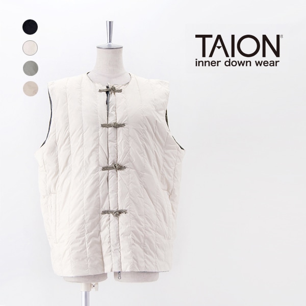TAION タイオン ユニセックス ジャパンスペシャル チャイナボタン ダウンベスト［TAION-V01JS］【BASIC】