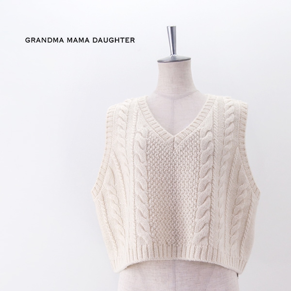 【SOLDOUT】GRANDMA MAMA DAUGHTER グランマ ママ ドーター レディース アランニットベスト［GN2433411］【2024FW】