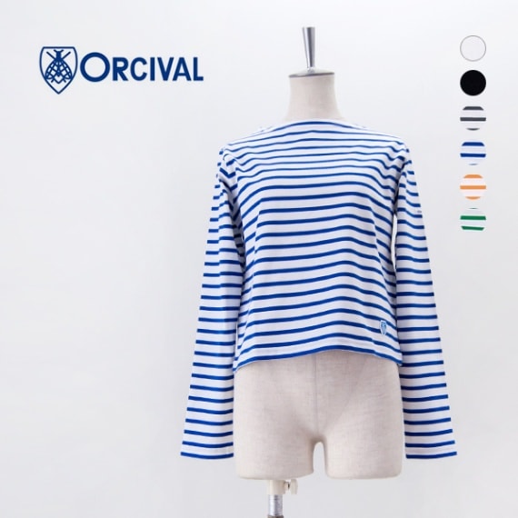 ORCIVAL オーシバル レディース コットン ボートネック長袖Tシャツ［OR-C0414BFJ］【BASIC】