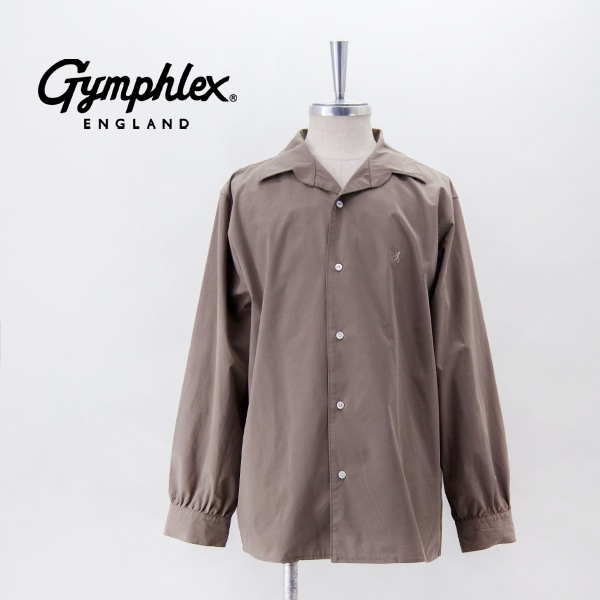 【SALE 40%OFF】Gymphlex ジムフレックス メンズ ストレッチタイプライター 長袖オープンカラーシャツ［GY-B0369TOI］【2025SS】【返品交換不可】
