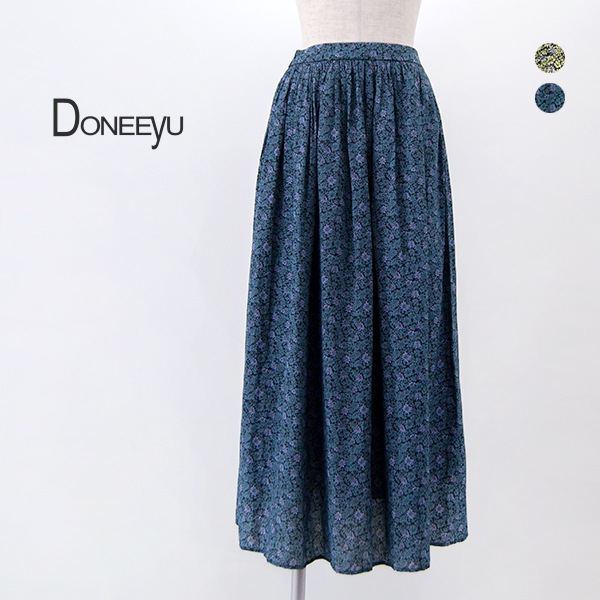 【SOLDOUT】DONEEYU ドニーユ レディース 割絨フラワープリントギャザースカート［U-2133］【2025SS】