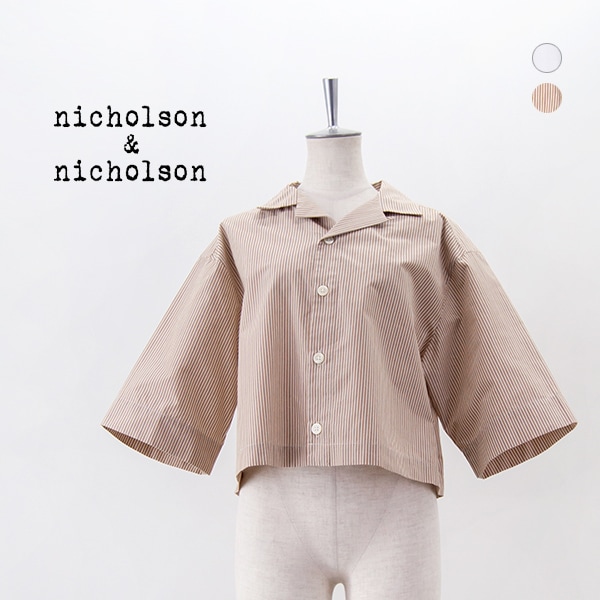 【SALE 50%OFF】nicholson&nicholson ニコルソン&ニコルソン レディース オープンカラーシャツ［ROMA-W］【2025SS】【返品交換不可】