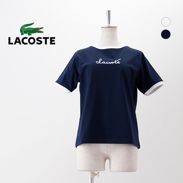 【SOLDOUT】LACOSTE ラコステ レディース ステッチネーミング リンガーTシャツ［TF014J-99］【2025SS】