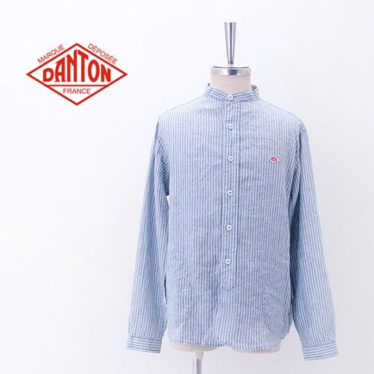 DANTON ダントン メンズ リネンコットン バンドカラーシャツ［DT-B0280LCT］【BAISC】