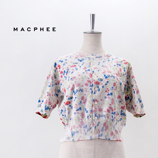 【SALE 40%OFF】TOMORROWLAND MACPHEE マカフィー レディース プリントニット クルーネックカーディガン［12-02-52-02301］【2025SS】【返品交換不可】