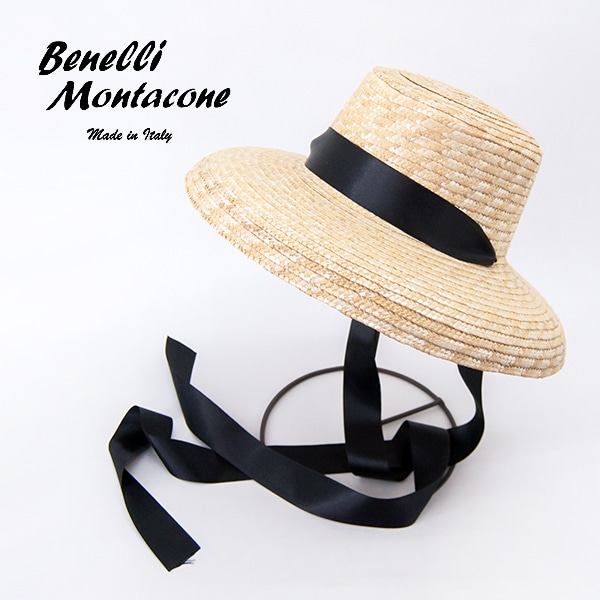 Benelli Montacone ベネリ モンタコーネ リボン付きストローハット［BE-C530］【2025SS】