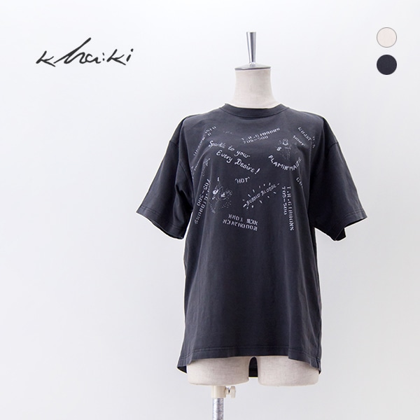 【SOLDOUT】kha:ki カーキ レディース ピグメントTシャツ(STENCIL)[MIL25HCS3438]【2025SS】
