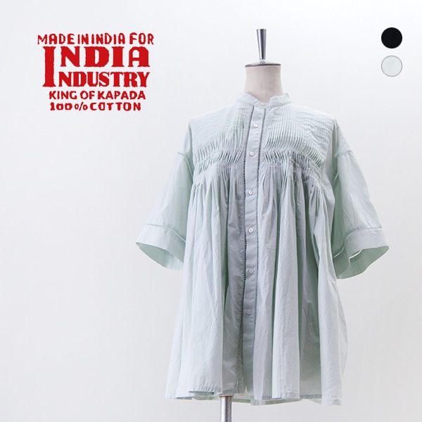 INDIA INDUSTRY インディアインダストリー レディース ピンタックシャツ［ND-B0387POP］【BASIC】