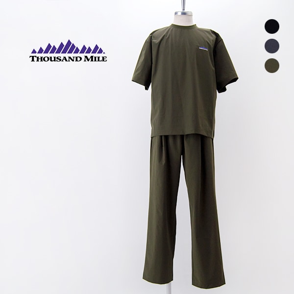 【SOLDOUT】THOUSAND MILE サウザウンドマイル メンズ ショートスリーブTシャツ&ロングパンツセット［TM251NP00011］【2025SS】