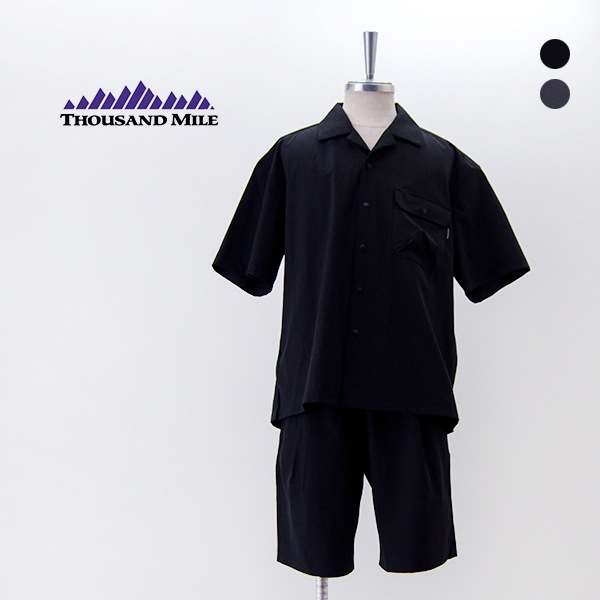 【SOLDOUT】THOUSAND MILE サウザウンドマイル メンズ ショートスリーブシャツ&ショートパンツセット［TM251NP00021］【2025SS】