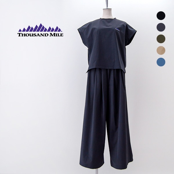 THOUSAND MILE サウザウンドマイル レディース フレンチスリーブシャツ&ワイドパンツセット［TM251NP00042］【2025SS】