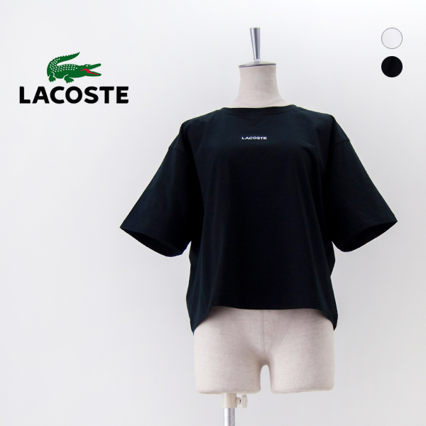 【SOLDOUT】LACOSTE ラコステ レディース ワイド＆ショートネームステッチTシャツ［TF016J-99］【2025SS】