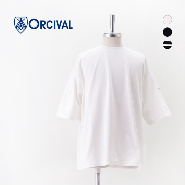 【SALE 40%OFF】ORCIVAL オーシバル メンズ コットン クルーネックワイドTシャツ［OR-C0460MSD］【2025SS】【返品交換不可】