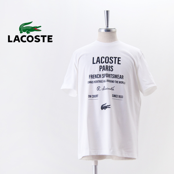 【SOLDOUT】LACOSTE ラコステ ユニセックス タイポグラフィTシャツ［TH2692-99］【2025SS】