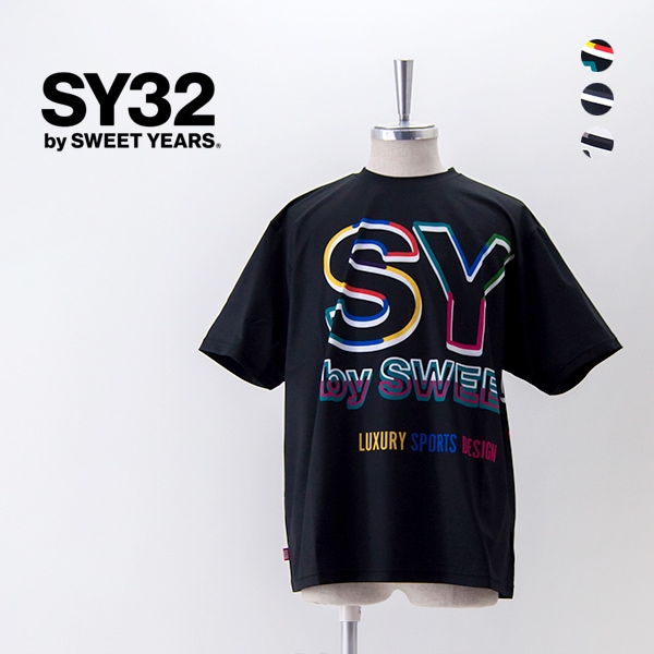 【SALE 50%OFF】SY32 by SWEET YEARS エスワイサーティトゥバイスィートイヤーズ メンズ ネオンビッグロゴTシャツ［15049］【2025SS】【返品交換不可】