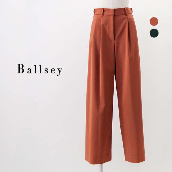 【SALE 30%OFF】Ballsey ボールジィー レディース ポリエステルツイル 2タックスラックスパンツ［11-04-42-04502］【2025SS】【返品交換不可】