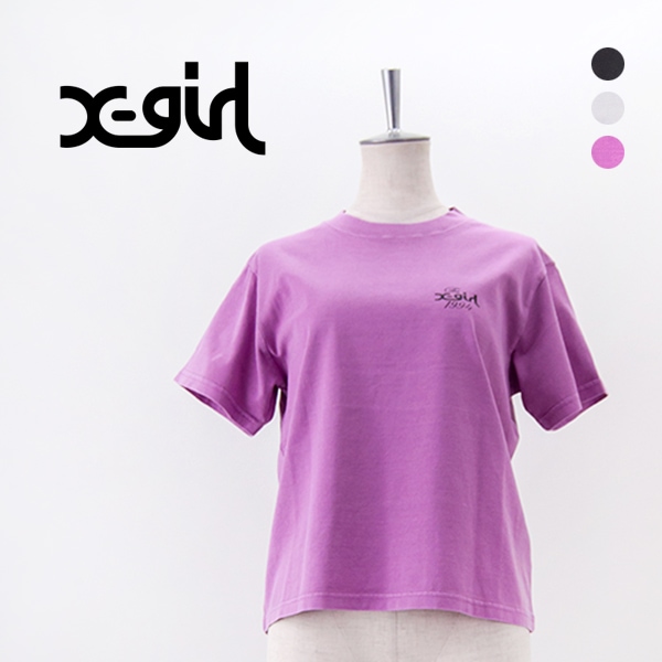 【SALE 20%OFF】X-girl エックスガール レディース ピグメントディストレスト サークルロゴTシャツ［105252011017］【2025SS】【返品交換不可】
