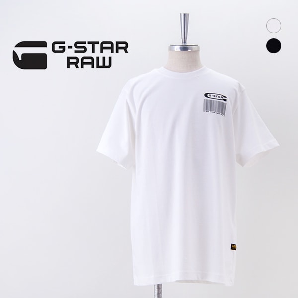【SALE 50%OFF】G-STAR RAW ジースターロゥ メンズ バーコード バックグラフィックTシャツ［D25976-C784］【2025SS】【返品交換不可】