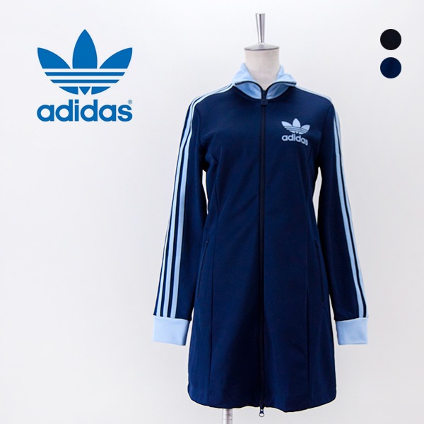 ASTREAT ネイビー　コート　ワンピース adidas アディダス レディース アディカラー スリーストライプス