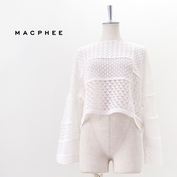 TOMORROWLAND MACPHEE マカフィー レディース レーシーギマ ボートネックプルオーバー［12-02-52-02609］【2025SS】