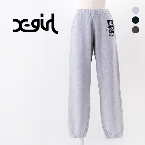 【SALE 30%OFF】X-girl エックスガール レディース フェイスボックスパッチ スウェットパンツ［105253031010］【2025FW】【返品交換不可】