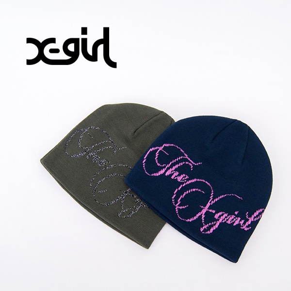 【SOLDOUT】X-girl エックスガール グリッターロゴ ビーニー［105253051005］【2025FW】