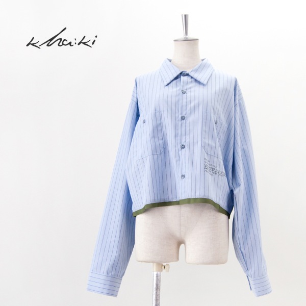 【SOLDOUT】kha:ki カーキ レディース リメイクワークシャツ［MIL25SBL3148］【2025FW】
