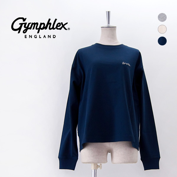 Gymphlex ジムフレックス レディース コットンジャージー クルーネック長袖Tシャツ［GY-C0486HKT］【2025FW】