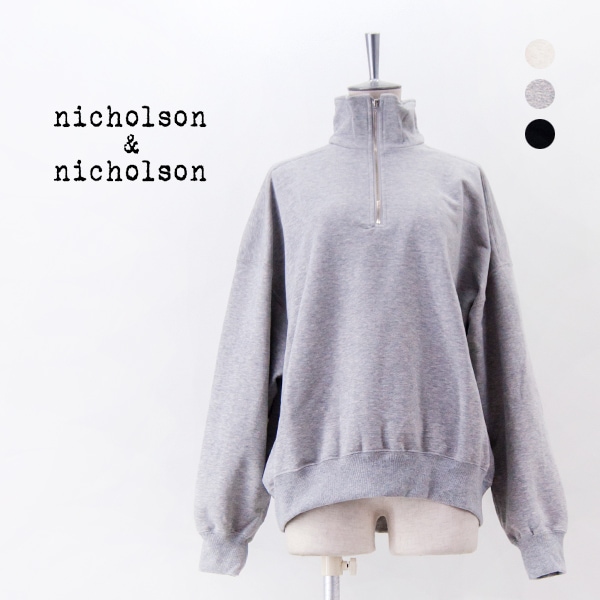 【SOLDOUT】nicholson&nicholson ニコルソン&ニコルソン レディース ハイネック ロングスリーブ スウェットシャツ［ARK］【2025FW】