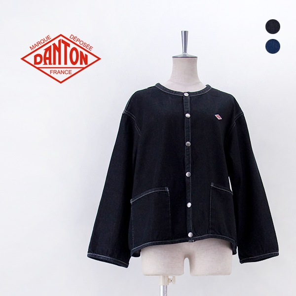 DANTON ダントン レディース デニム カラーレスジャケット［DT