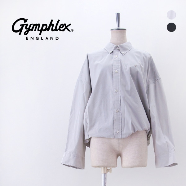 Gymphlex ジムフレックス レディース タイプライター ショートボタンダウンシャツ［GY-B0310TTO］【2025FW】