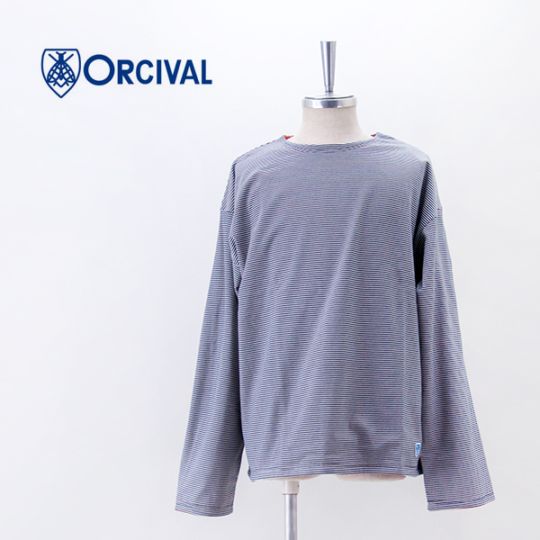 ORCIVAL オーシバル メンズ コットン天竺 ボーダーボートネックプルオーバー［OR-C0496BXM］【2025FW】