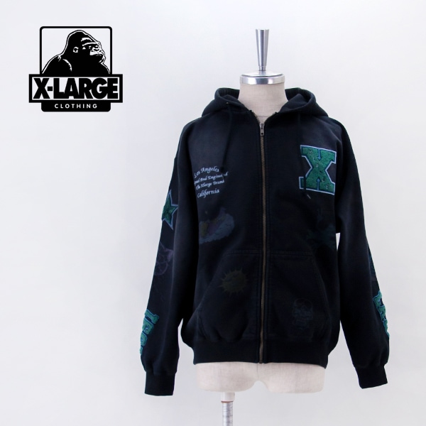 XLARGE エクストララージ メンズ マルチロゴ ジップアップフーディースウェットシャツ［101253012017］【2025FW】
