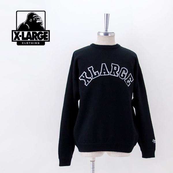 XLARGE エクストララージ メンズ アーチロゴ クルーネックニット［101253015002］【2025FW】