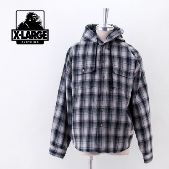 【SALE 30%OFF】XLARGE エクストララージ メンズ フーデッド フランネルシャツ［101253014006］【2025FW】【返品交換不可】