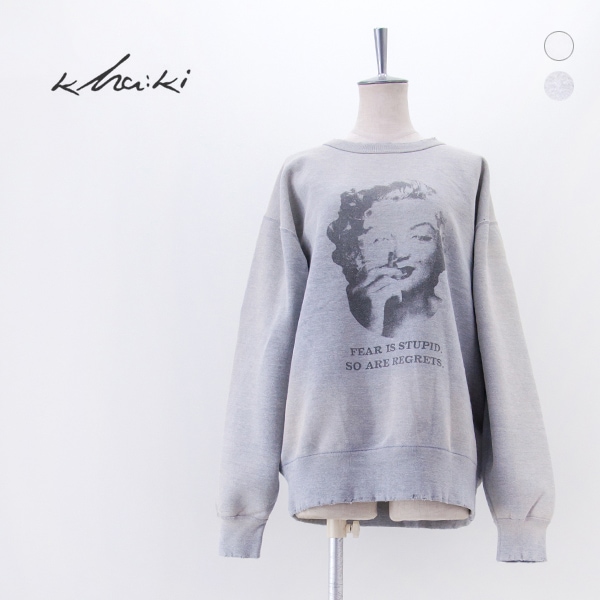 【SOLDOUT】kha:ki カーキ レディース プリント ダメージ スウェットシャツ[MIL25FCS3470]【2025FW】