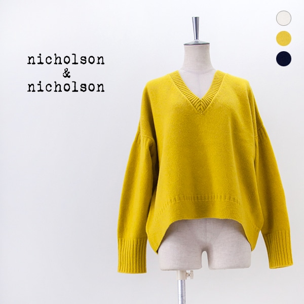 【SOLDOUT】nicholson&nicholson ニコルソン&ニコルソン レディース Vネックニット［AURA］【2025FW】