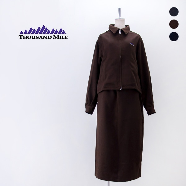 【SALE 50%OFF】THOUSAND MILE サウザウンドマイル レディース ジップブルゾン&スカート&バッグ セットアップ［TM252WL00062］【2025FW】【返品交換不可】