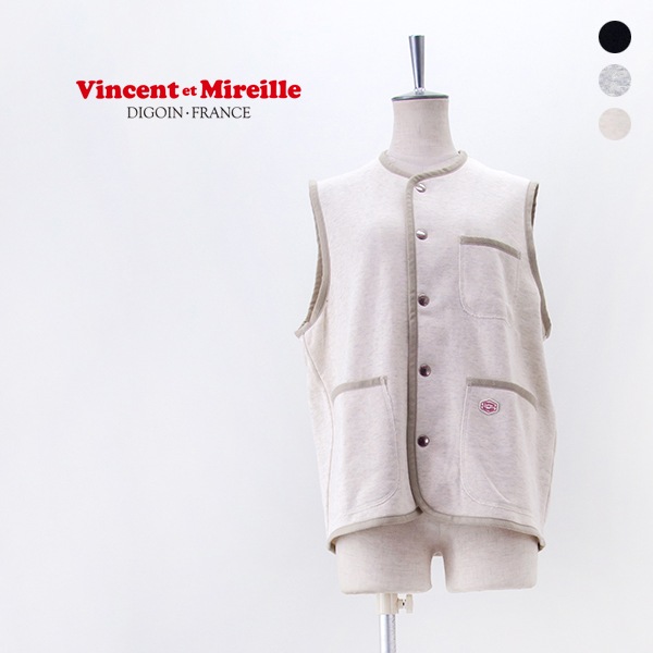 【SALE 50%OFF】Vincent et Mireille ヴァンソンエミレイユ レディース フレンチテリーベスト［VM252FT27120］【2025FW】【返品交換不可】