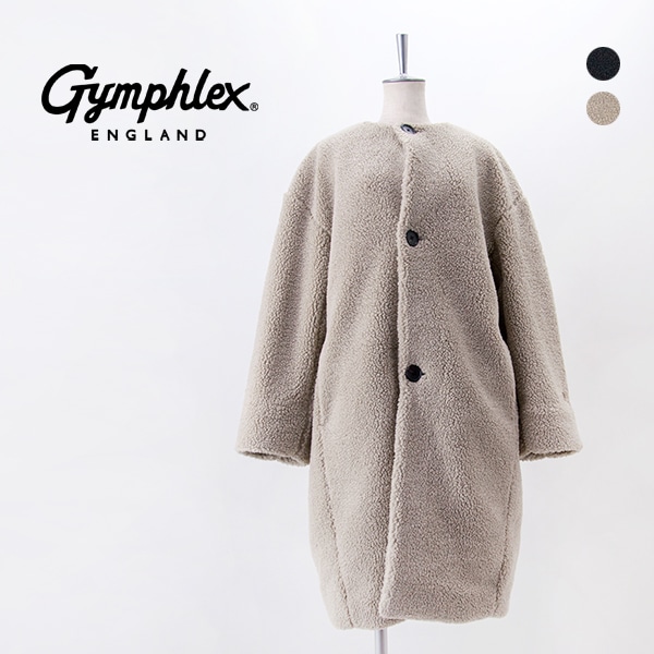 【SALE 30%OFF】Gymphlex ジムフレックス レディース ライトボア ノーカラーコート［GY-A0729BOL］【2025FW】【返品交換不可】