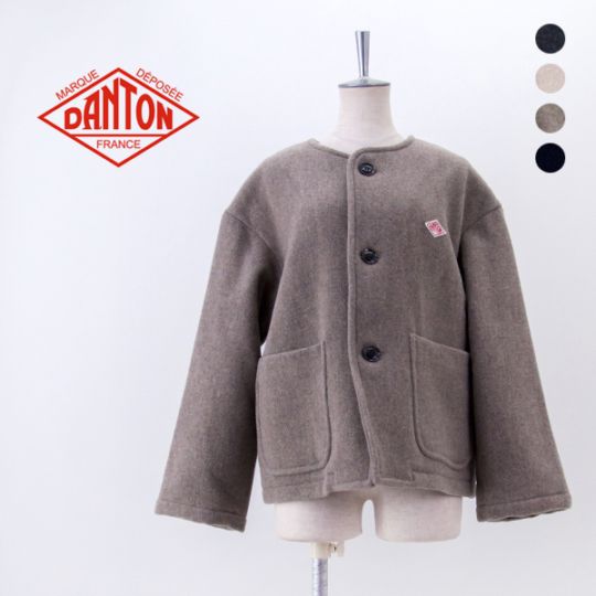 DANTON ダントン レディース ウールライトパイル カラーレスジャケット［DT-A0013WLP］【2025FW】